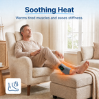 Soothing heat: man relaxing with the foot massager