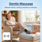 Gentle massage: woman relaxing with the foot massager