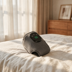 Foot massager resting on a bed
