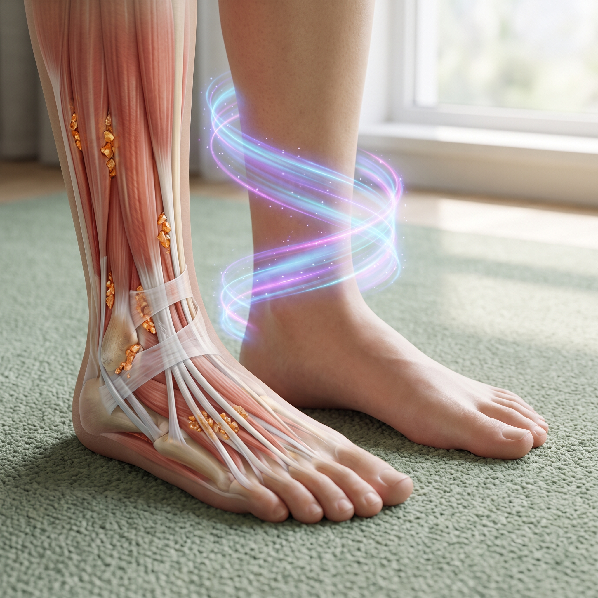 Before and after: swollen leg versus normal leg